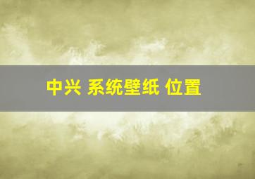 中兴 系统壁纸 位置